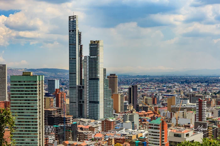 Bogota, Colombia - High Angle View of South American Capital City on the Andes Mountains