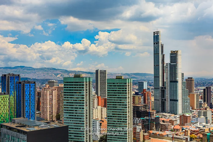 Bogota, Colombia - High Angle View of South American Capital CIty