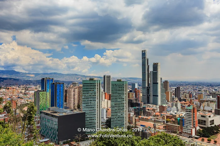 Bogota, Colombia - High Angle View of South American Capital CIty