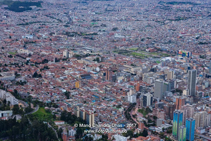 Bogota, Colombia - The Historic La Candelaria District Viewed From Monserrate