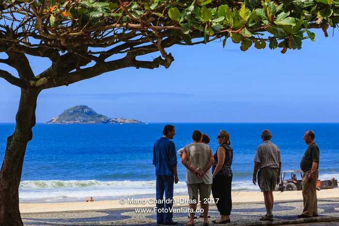 Brazil - Tourists at Baja Beach in Rio de Janeiro