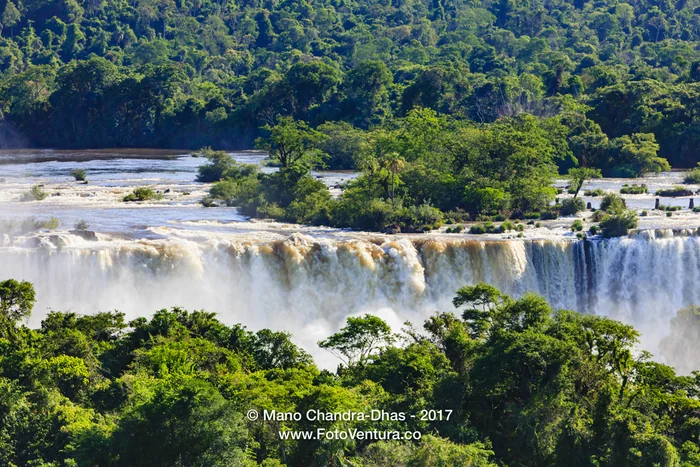 Close-up Devil's Throat at Iguassu Falls between Brazil and Argentina.