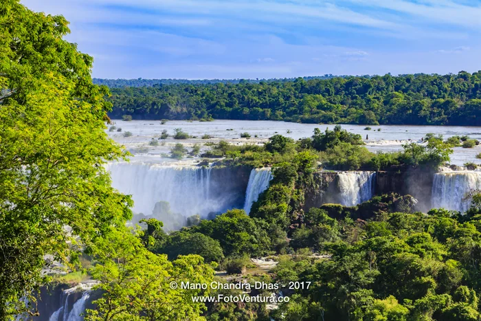 Close-up Devil's Throat at Iguassu Falls between Brazil and Argentina.