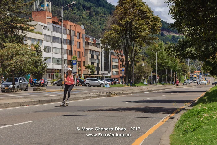 Bogotá, Colombia - Roller-Blader at the Weekly, Sunday Morning Ciclovia In Usaquén