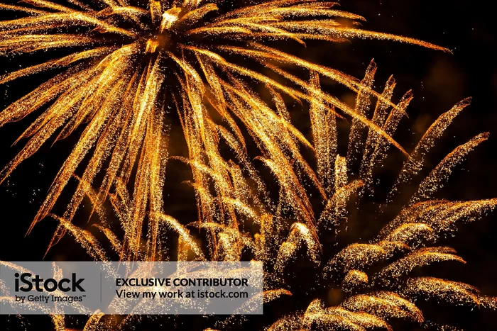 Fireworks lighting up the night sky: Gold Dust In The Skies