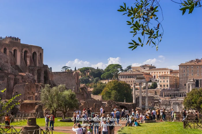 Rome, Italy - Tourists at the Roman Forum