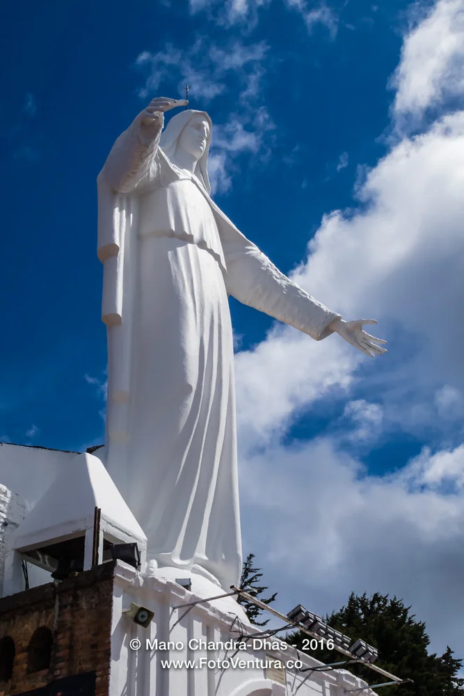 Bogotá, Colombia - The Virgin of Guadalupe on the Andes Peak of Guadalupe