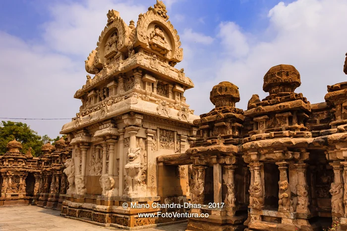 Kanchipuram, Tamil Nadu India - The 1300 year old Khailasanathar Temple