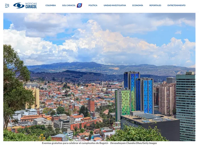 En el sitio web de Noticias Caracol, Colombia.