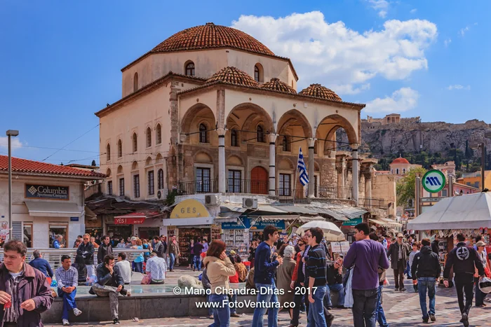 Athens, Greece - Tzistarakis Mosque and people on Monastiraki © Mano Chandra Dhas