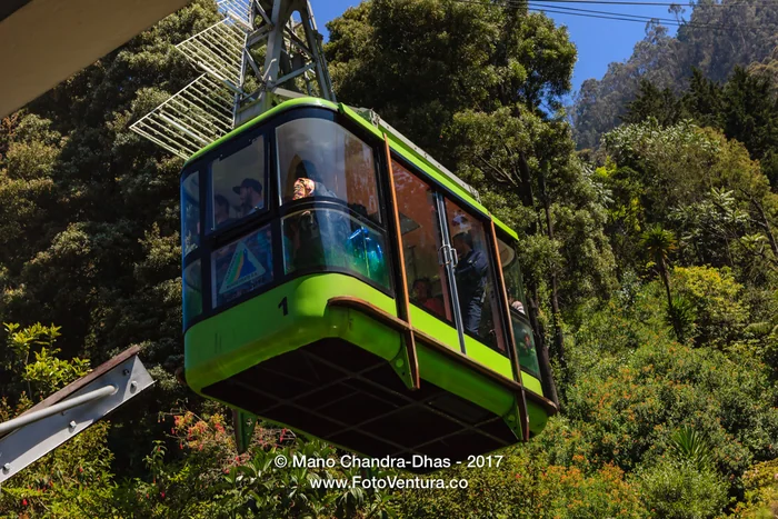 Bogotá, Colombia Cable Car Moves to Monserrate Peak