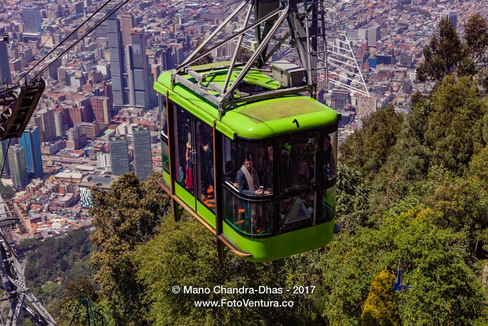 Bogotá, Colombia Cable Car Moves to Monserrate Peak