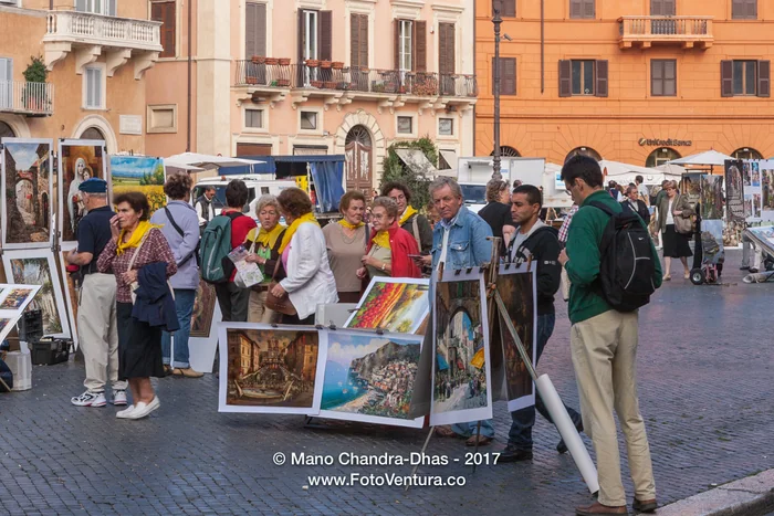 Rome, Italy - Paintings for sale on Piazza Navona