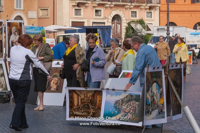 Rome, Italy - Paintings for sale on Piazza Navona
