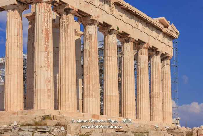 Athens Greece: The Landmark Parthenon on Acropolis; Massive Marble Columns © Mano Chandra Dhas
