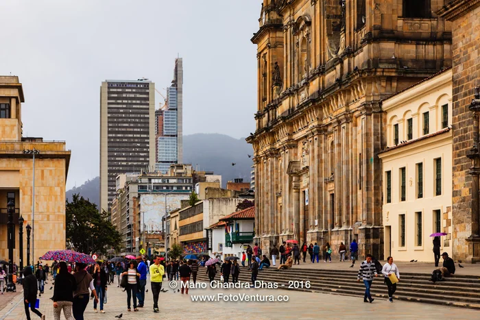 Bogotá, Colombia - Plaza Bolivar View to Carrera Septima