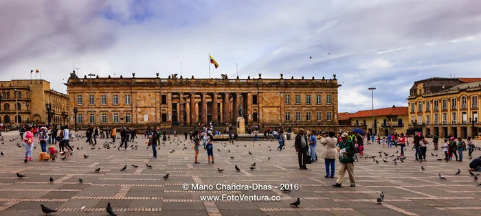 Bogotá, Colombia - Plaza Bolivar Panoramic View.
