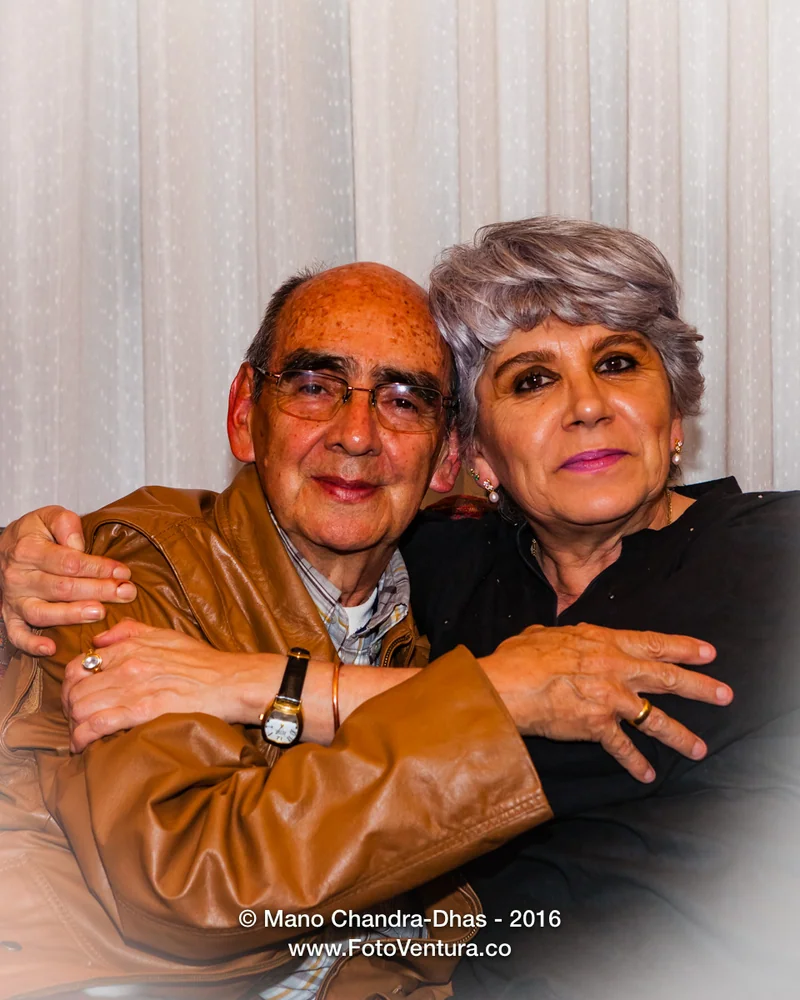 Portrait of an elderly couple embracing