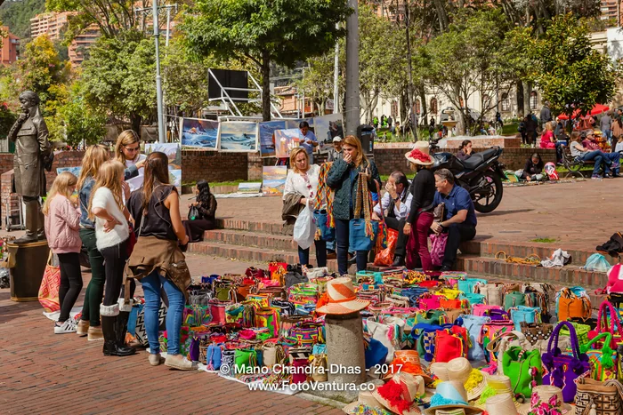 Bogotá, Colombia - The Weekly Flea Market In The Popular Plaza Usaquén