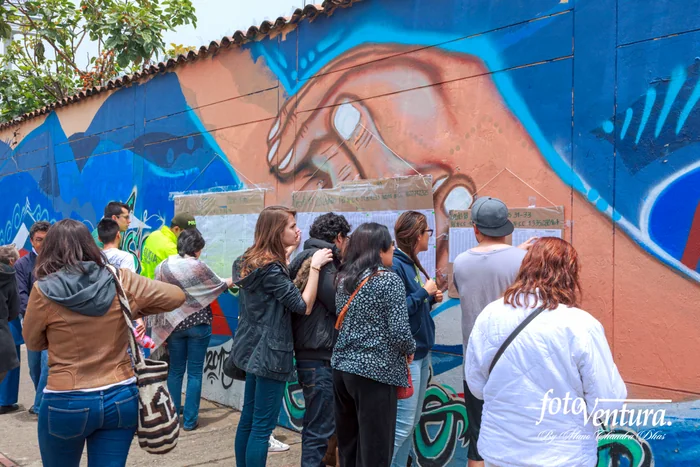 Colombia - The Historic Peace Referendum - Voters Seen Checking Lists Before Proceeding to Allocated Tables to Vote