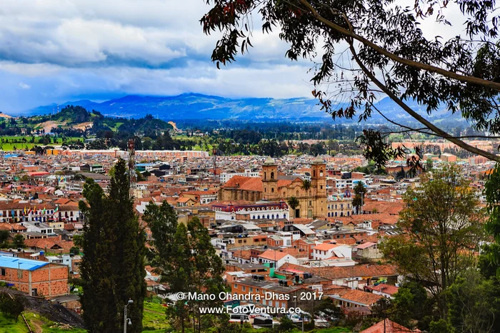 Colombia - Looking at Zipaquira town from higher elevation