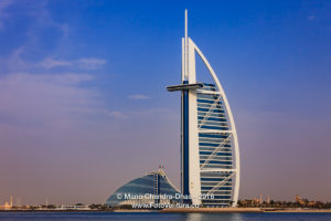 Dubai, UAE: The Burj Al Arab and Jumeirah Beach Hotels.