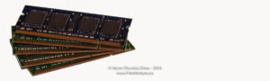 Computer RAM stacked up isolated on white background.