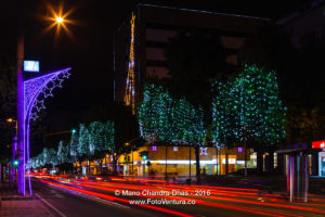 Bogota, Colombia, South America - Christmas lights on Carrera Quinze