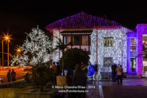 Bogota, Colombia in South America - Christmas lights