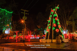 Bogotá, Colombia: a contemporary Christmas tree on Plaza Usaquen