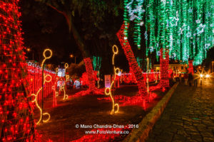 Bogotá, Colombia: Christmas lights on Plaza Usaquén