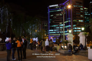 Bogota, Colombia in South America - Christmas lights on Carrera Septima