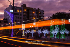 Bogota, Colombia in South America - Christmas lights