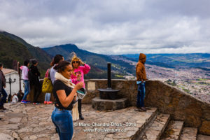 Bogota, Colombia - Tourists on the Andean peak of Monserrate
