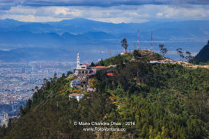 Colombia, South America - The peak of Monserrate and beyond viewed from Guadalupe.