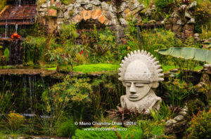 Bogota, Colombia - Garden near Cable Car Station at foot of Monserrate Peak