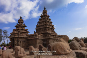 Mahabalipuram, India - Tourists at 8th Century Granite Shore Temple