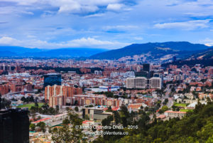 Bogota, Colombia - Panoramic view of city from La Calera on the Andes