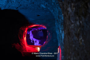 Colombia - MIne shaft in the interior of the Catedral de Sal in Zipaquira.
