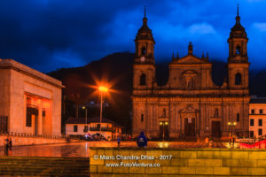 Bogota, Colombia - Plaza Bolivar on a Rainy Evening, During the Blue Hour
