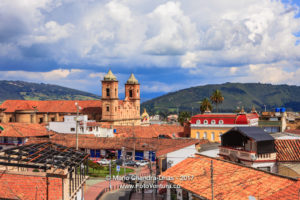 Colombia - Looking across Independence Square in Zipaquirá to the Church on the Main Square