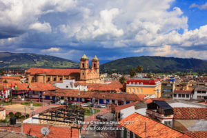 Colombia - Looking across Independence Square in Zipaquirá to the Church on the Main Square