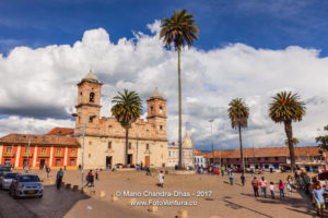 Colombia - The Main Square in the Andean Town of Zipaquirá in the Afternoon Sunlight