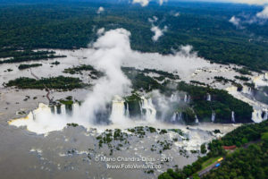 Brazil and Argentina - Aerial view of famous Iguacu Falls © Mano Chandra Dhas