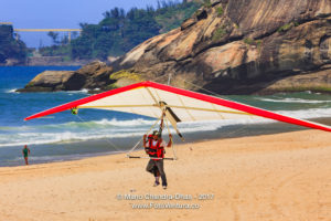 Rio de Janeiro, Brazil: Hang Glider landing on Sao Conrado © Mano Chandra Dhas