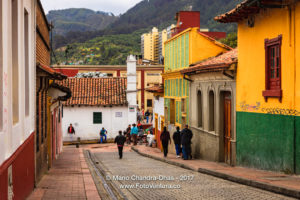 Bogotá Colombia - Spanish Colonial Architecture and Brightly Painted Walls in La Candelaria ©Mano Chandra Dhas