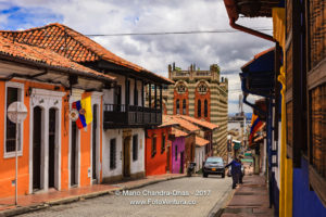 Bogotá Colombia - Spanish Colonial Architecture and Brightly Painted Walls in La Candelaria ©Mano Chandra Dhas