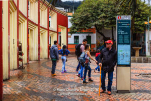 Bogota, Colombia - Tourists on Plaza del Chorro de Quevedo in La Candelaria ©Mano Chandra Dhas