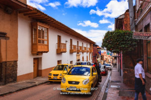 Bogotá Colombia - Spanish Colonial Architecture and Traffic in La Candelaria ©Mano Chandra Dhas