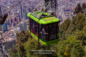 Bogota, Colombia - A Cable Car Carrying Tourists Approaches the Andean Peak of Monserrate © Mano Chandra Dhas